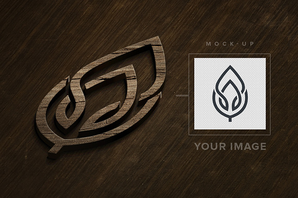 Wooden logo Mock-up in Branding Mockups - product preview 4