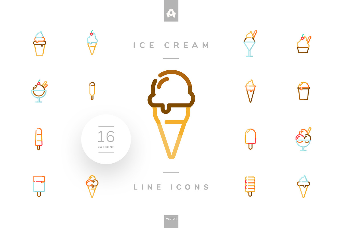 Ice Cream Line Icons in Simple Line Icons - product preview 8