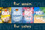 Four vector poster about sale