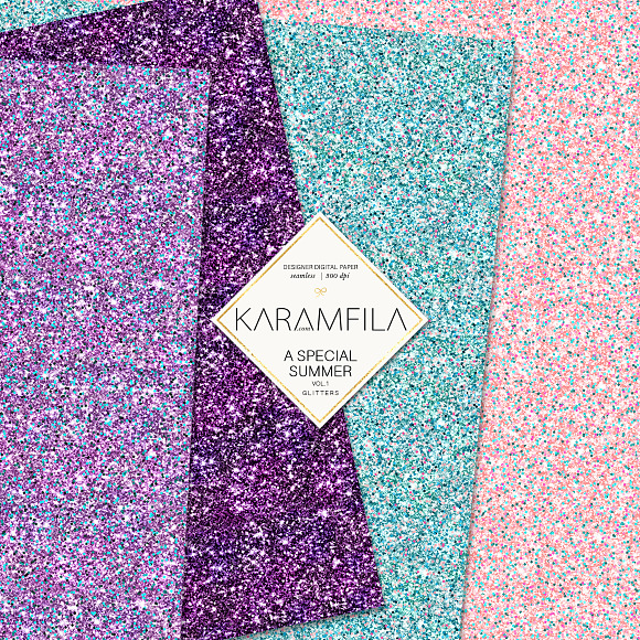 Ombre Glitter Seamless Patterns in Textures - product preview 1