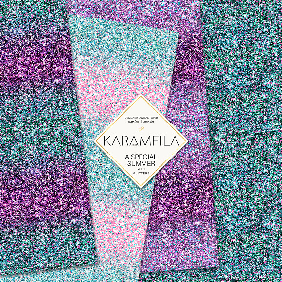 Ombre Glitter Seamless Patterns in Textures - product preview 2