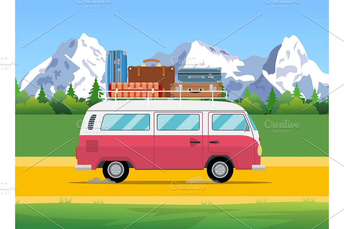 web banner on the theme of Road trip, in Illustrations - product preview 8