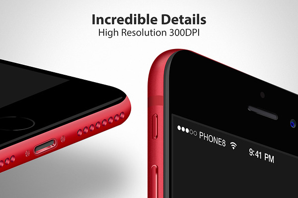 iPhone 8 Red Mockups