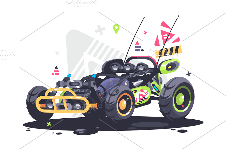 Racing car buggy in Illustrations - product preview 8