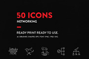 Line Icons Networking Set