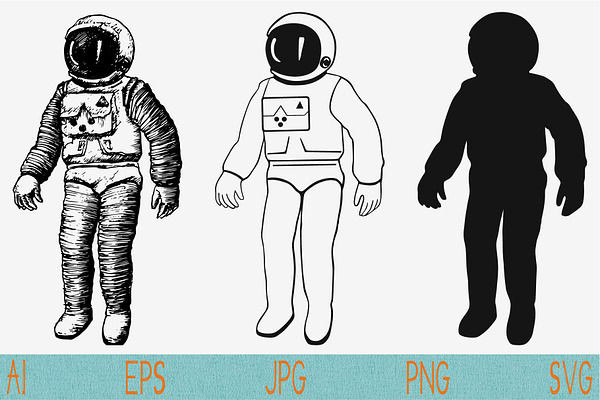 astronaut set vector SVG PNG JPEG 
