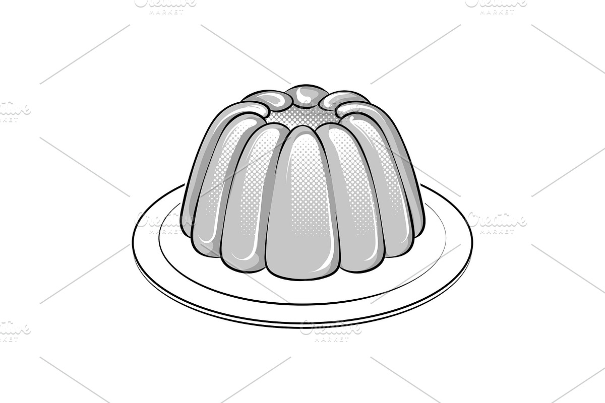 Jelly dessert coloring book vector illustration in Illustrations - product preview 8