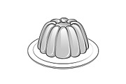 Jelly dessert coloring book vector illustration