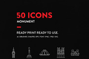 Line Icons Monument Set