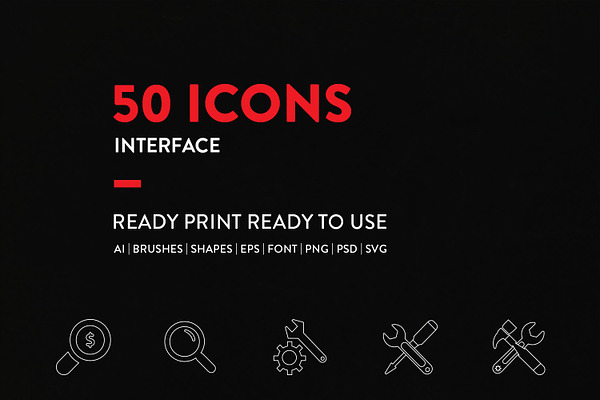 Line Icons Interface Set