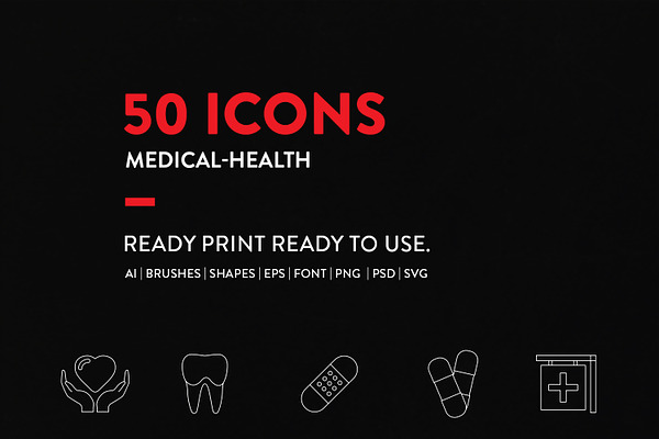 Line Icons Medical-Health Set