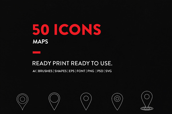 Line Icons Map Set