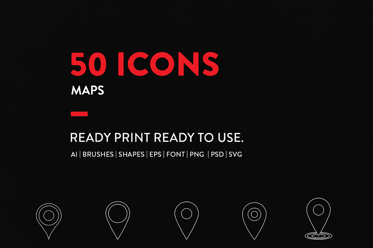 Line Icons Map Set in Graphics - product preview 8