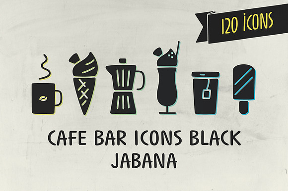 Cafe Bar Icons Black - Jabana in Icon Fonts - product preview 4