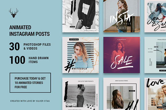 ANIMATED Hand-Drawn Instagram Posts in Instagram Templates - product preview 12
