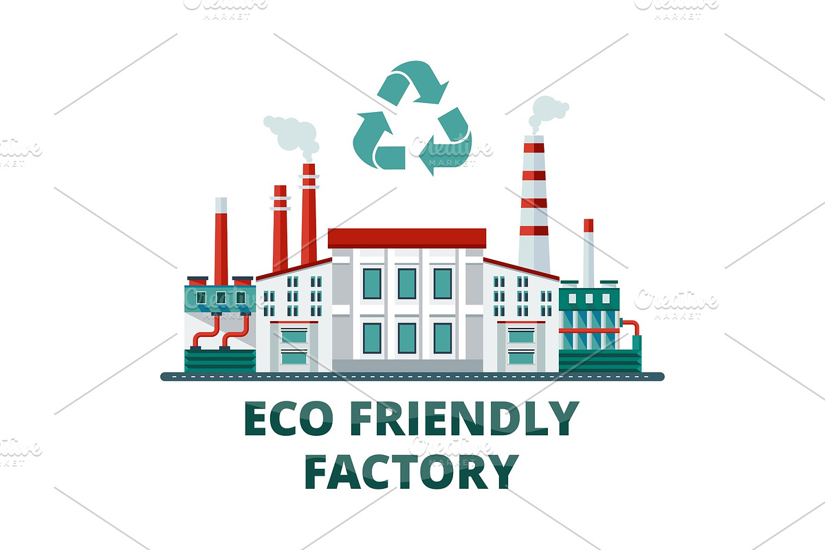 eco friendly factory in Illustrations - product preview 8