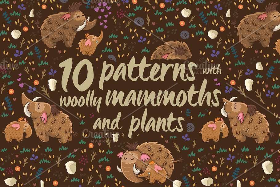 Woolly mammoths in Patterns - product preview 8