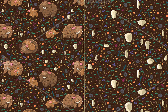 Woolly mammoths in Patterns - product preview 1