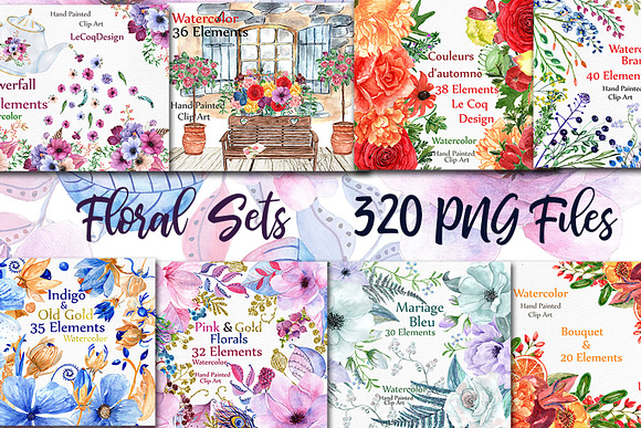 Bundle-Watercolor floral clipart in Illustrations - product preview 2