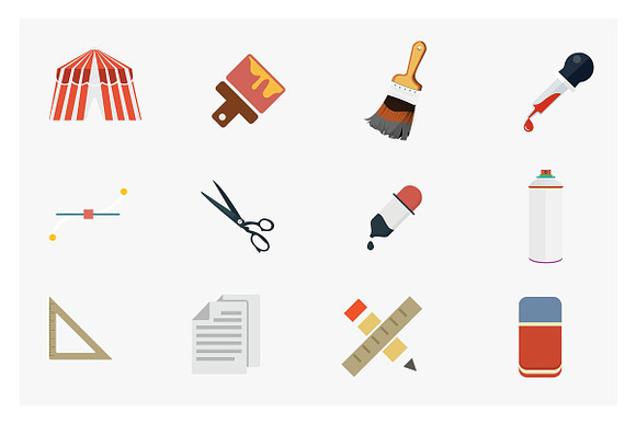 Flat Icons Art Set in Icons - product preview 3