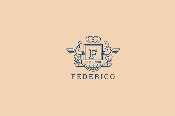 Letter F Logo - Heraldic,Crest Logo