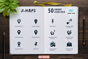 Glyph Icons Maps Set