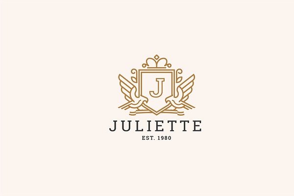 Letter J Logo - Heraldic,Crest Logo