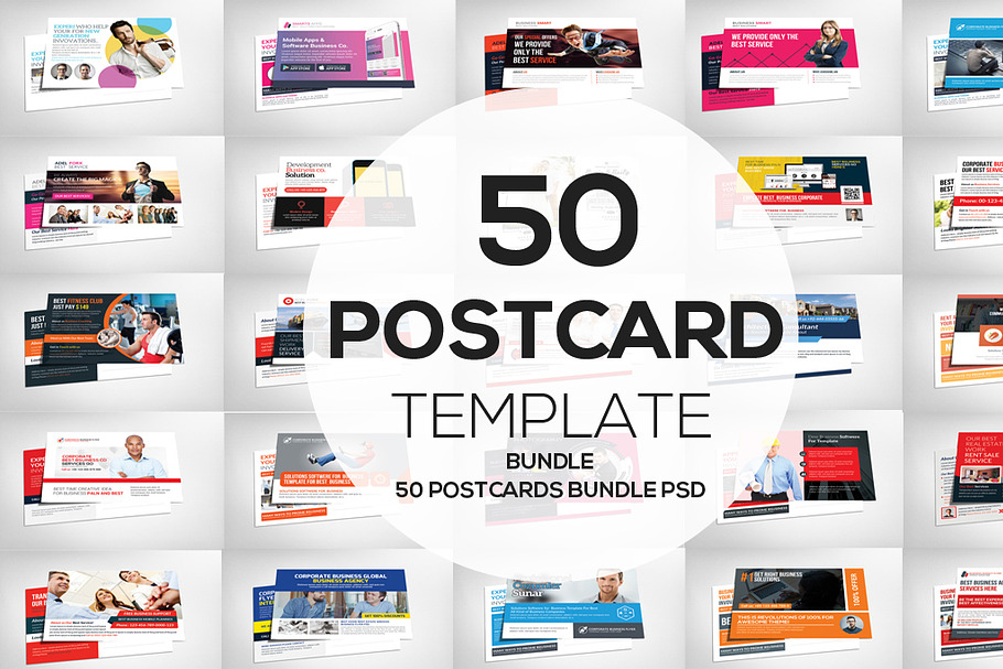 50 Business Postcards Bundle in Postcard Templates - product preview 8