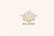 Letter R Logo - Heraldic,Crest Logo