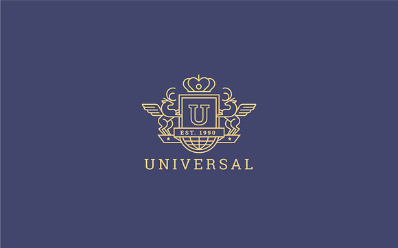 Letter U Logo - Heraldic,Crest Logo in Logo Templates - product preview 1