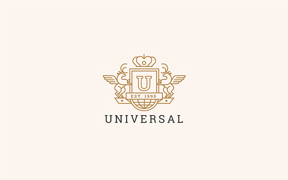 Letter U Logo - Heraldic,Crest Logo in Logo Templates - product preview 3