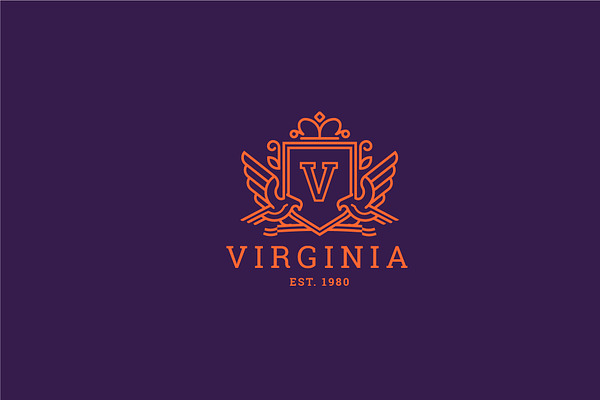 Letter V Logo - Heraldic,Crest Logo