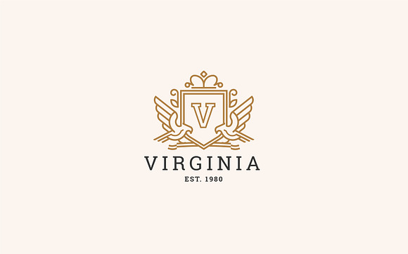 Letter V Logo - Heraldic,Crest Logo in Logo Templates - product preview 1