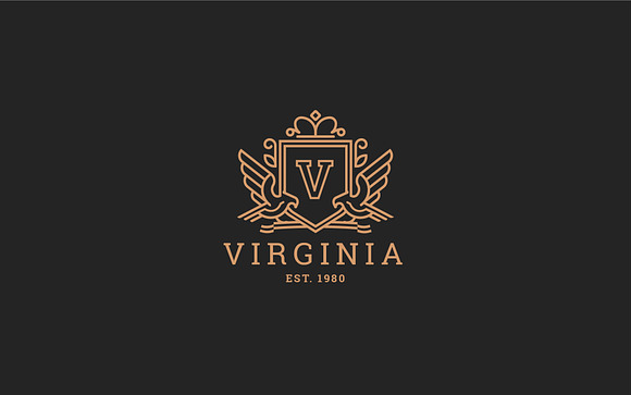 Letter V Logo - Heraldic,Crest Logo in Logo Templates - product preview 3