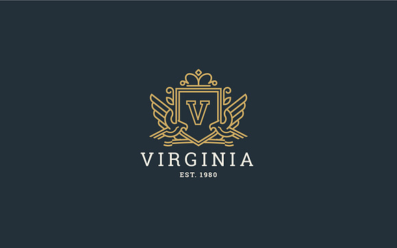 Letter V Logo - Heraldic,Crest Logo in Logo Templates - product preview 4