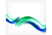 Vector colorful wavy stripe on white background with blurred effects. Vector digital techno abstract background