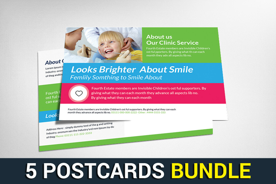 5 Business Postcards Bundle