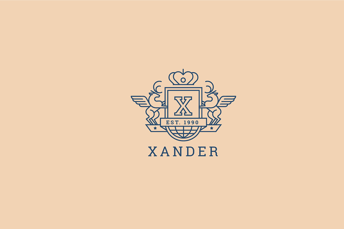Letter X Logo - Heraldic,Crest Logo in Logo Templates - product preview 8