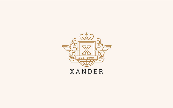 Letter X Logo - Heraldic,Crest Logo in Logo Templates - product preview 3