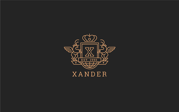Letter X Logo - Heraldic,Crest Logo in Logo Templates - product preview 4