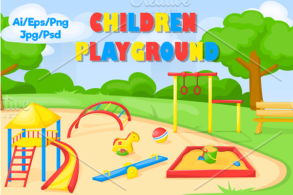 Children Playground Vector