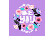 Be you. Feminism quote postcard.