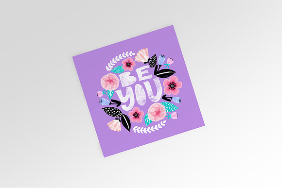 Be you. Feminism quote postcard. in Illustrations - product preview 1
