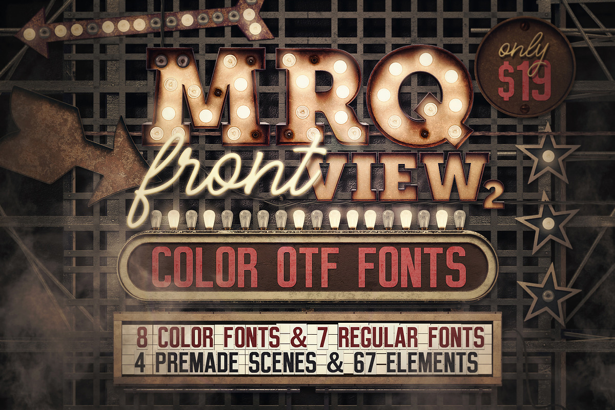 Marquee Front View - Color Fonts in Display Fonts - product preview 8