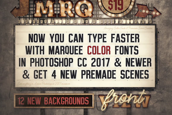 Marquee Front View - Color Fonts in Display Fonts - product preview 1