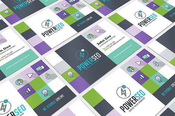 SEO Agency Business Card Template in Business Card Templates - product preview 2