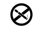 No smoking sign vector black 
