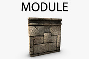 Low poly stone wall module