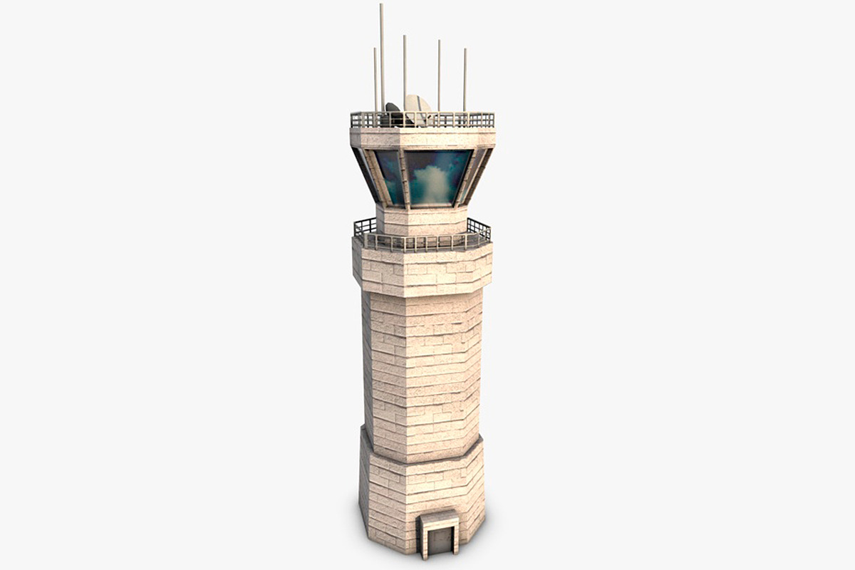 Low poly airbase control tower in Architecture - product preview 8