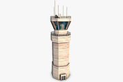 Low poly airbase control tower